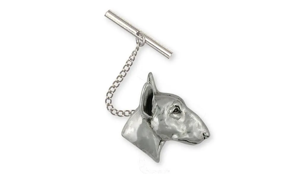 Bull Terrier Jewelry Sterling Silver Handmade Bull Terrier Tie Tack  BU62X-TT