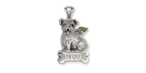 Bulldog Angel Pendant Jewelry Sterling Silver Handmade Dog Pendant D016-ANP