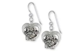 Bulldog Earrings Jewelry Sterling Silver Handmade Dog Earrings BD24-E