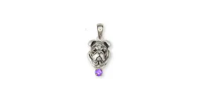 Bulldog Pendant Jewelry Sterling Silver Handmade Dog Pendant BD20-SP