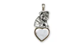 Bulldog Pendant Jewelry Sterling Silver Handmade Dog Pendant BD30-TP