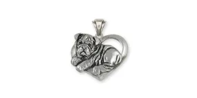 Bulldog Pendant Jewelry Sterling Silver Handmade Dog Pendant BD40-P