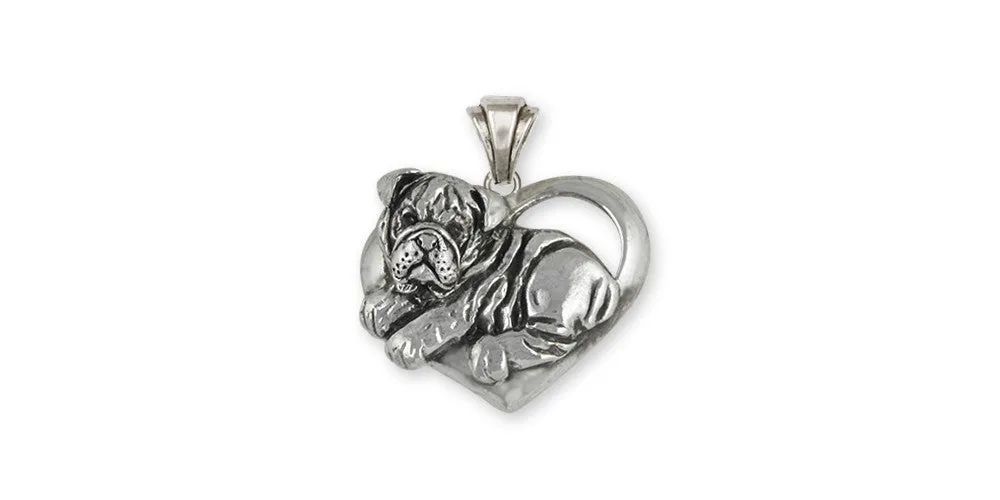 Bulldog Pendant Jewelry Sterling Silver Handmade Dog Pendant BD40-P