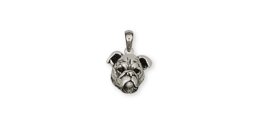 Bulldog Pendant Jewelry Sterling Silver Handmade Dog Pendant BD6-P