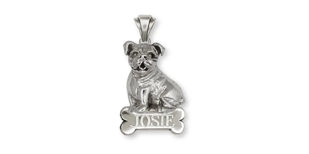 Bulldog Pendant Jewelry Sterling Silver Handmade Dog Pendant D016-NP