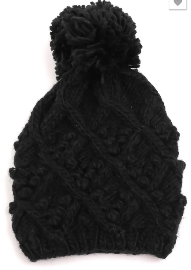 Cable Knit Pom Beanie