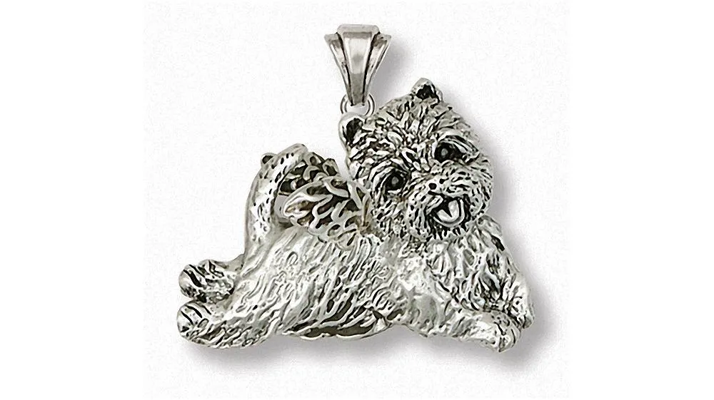 Cairn Terrier Angel Pendant Jewelry Sterling Silver Handmade Dog Pendant CNWT22-AP