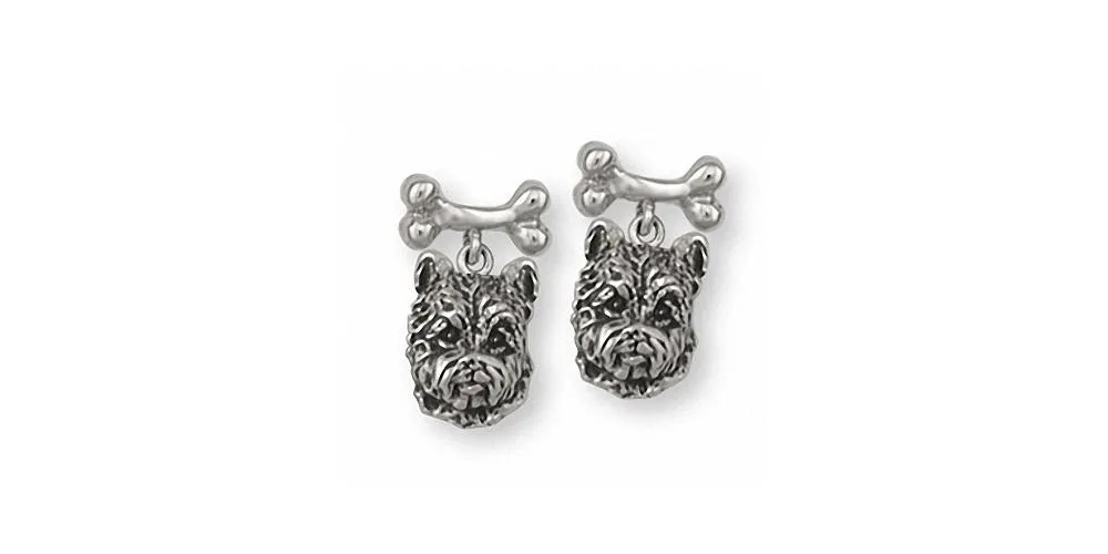 Cairn Terrier Earrings Jewelry Sterling Silver Handmade Dog Earrings CNWT31-BNE