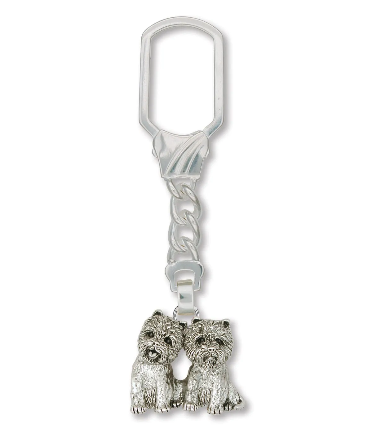 Cairn Terrier Key Ring Jewelry Sterling Silver Handmade Dog Key Ring CNWT21-KR