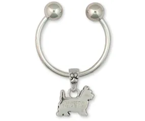 Cairn Terrier Key Ring Jewelry Sterling Silver Handmade Dog Key Ring CNWT33-KRE