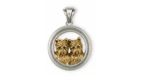 Cairn Terrier Pendant Jewelry Silver And Gold Handmade Dog Pendant CNWN2-PG