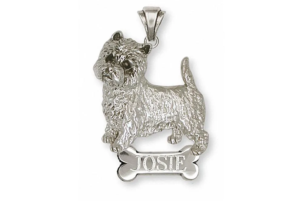 Cairn Terrier Pendant Jewelry Sterling Silver Handmade Dog Pendant CNWS8-NP