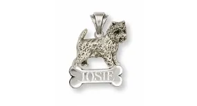 Cairn Terrier Pendant Jewelry Sterling Silver Handmade Dog Pendant CNWT17-NP