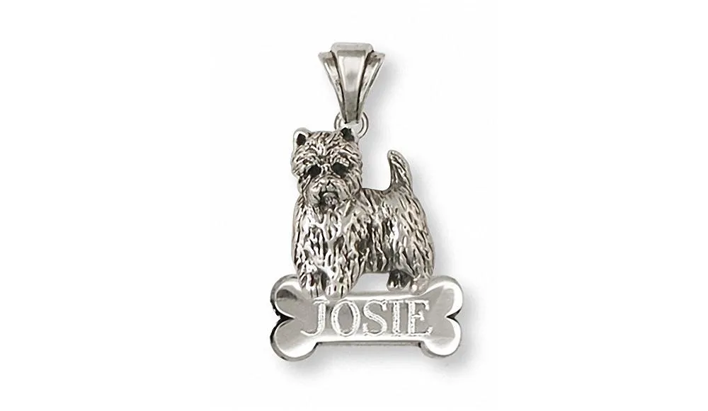 Cairn Terrier Pendant Jewelry Sterling Silver Handmade Dog Pendant CNWT34L-NP