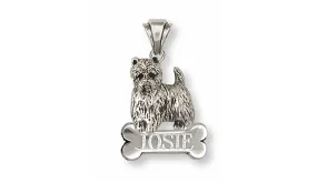 Cairn Terrier Pendant Jewelry Sterling Silver Handmade Dog Pendant CNWT34L-NP