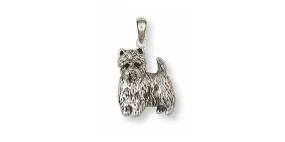 Cairn Terrier Pendant Jewelry Sterling Silver Handmade Dog Pendant CNWT34L-P