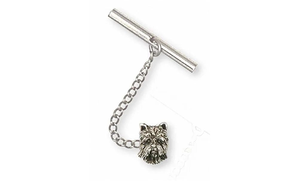 Cairn Terrier Tie Tack Jewelry Sterling Silver Handmade Dog Tie Tack CNWT27-TT