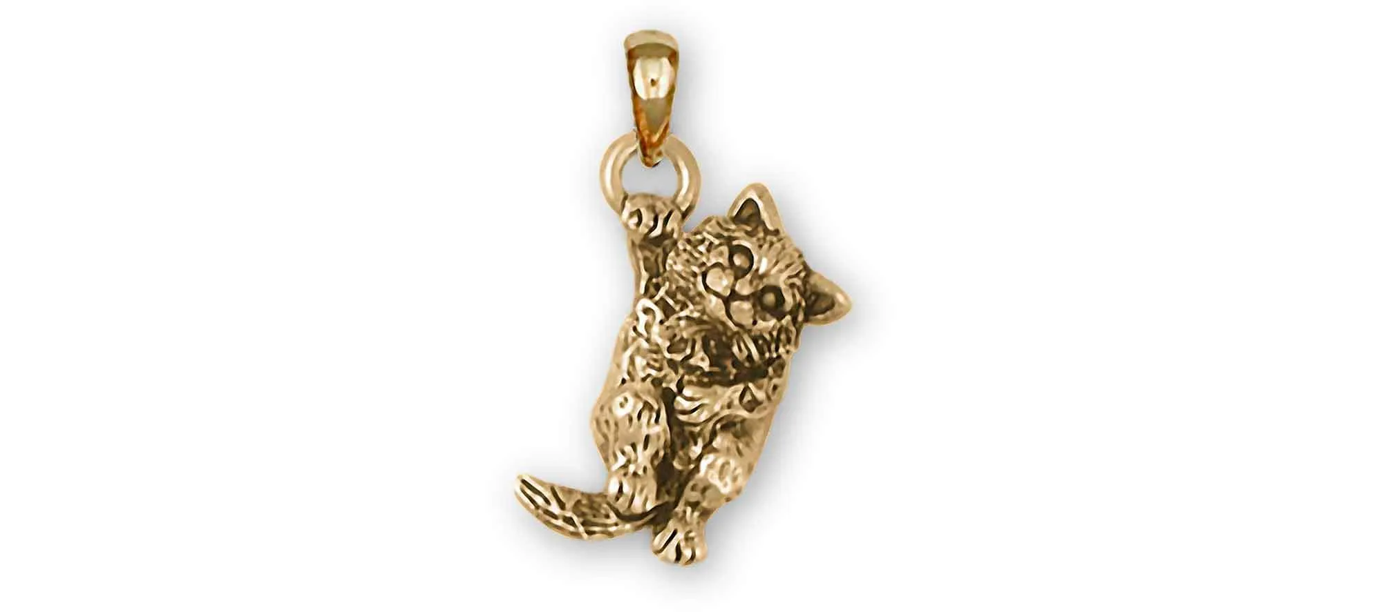 Cat Jewelry 14k Gold Handmade Cat Pendant  CT60-PG