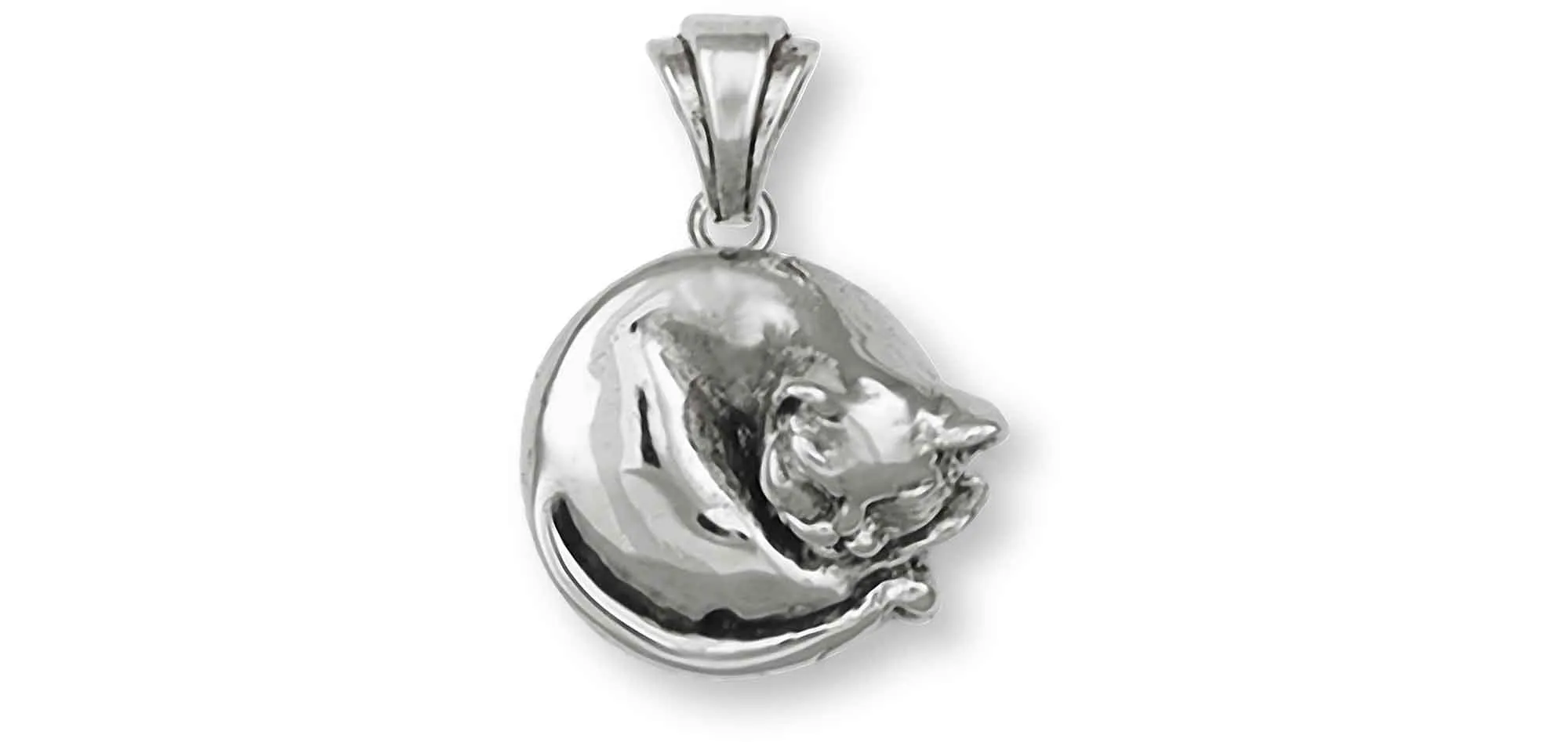 Cat Jewelry Sterling Silver Handmade Cat Pendant  CT52-P