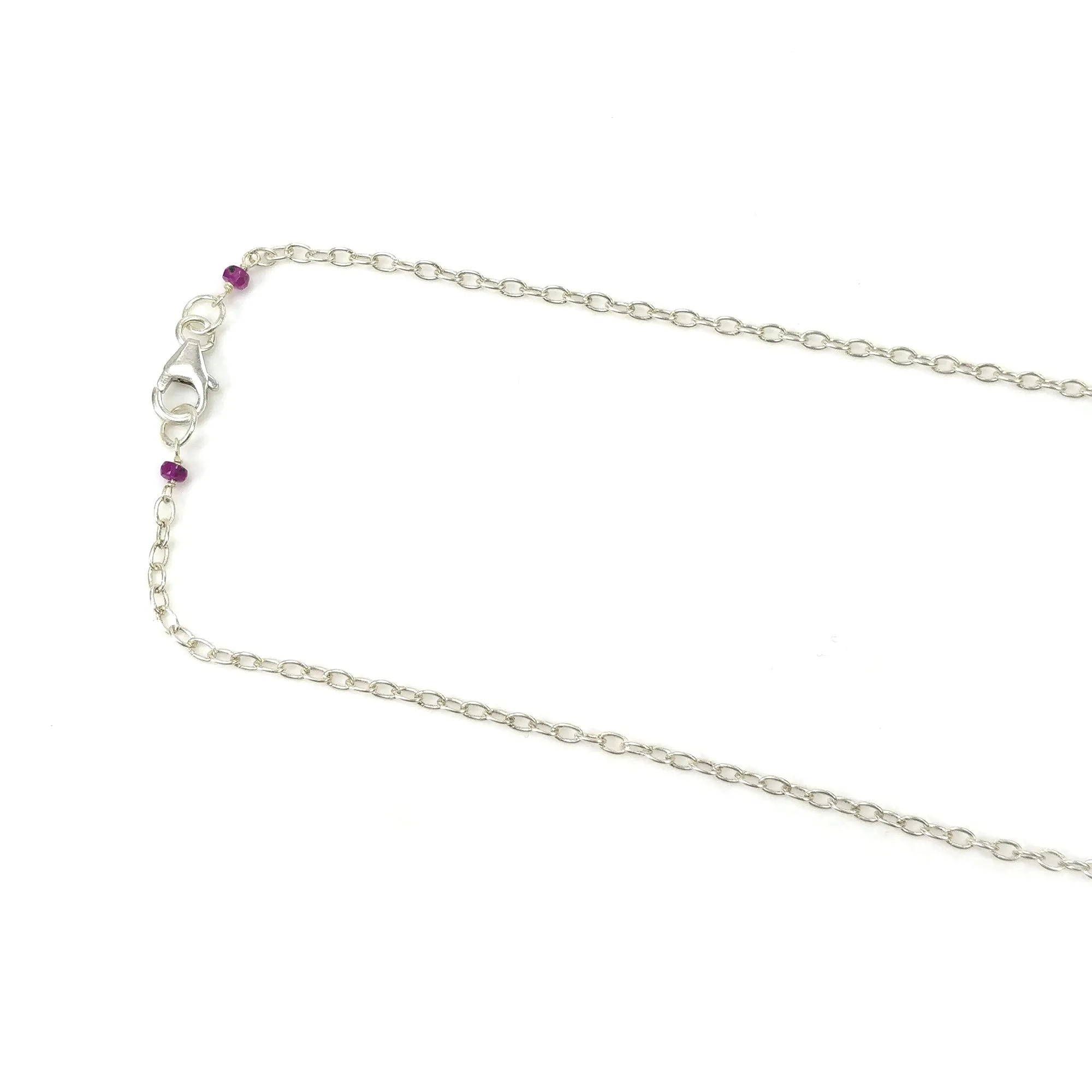 Chrysoberyl Cat's Eye And Ruby Beads NECKLACE : 27.65cts Natural Untreated With 925 Sterling Silver 3mm - 3.5mm 19"