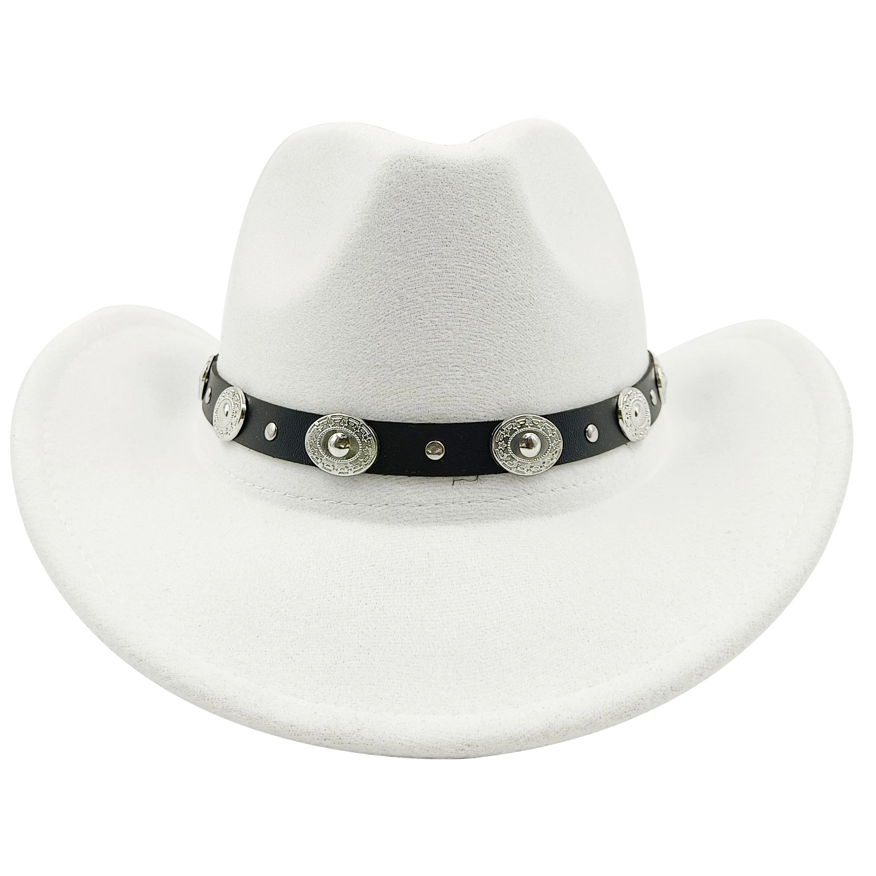 Cowboy hat cow head accessories cowboy hat monochrome felt hat men and women big brim outdoor hat knight hat