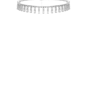 Crystal Baguette Piano Choker Necklace