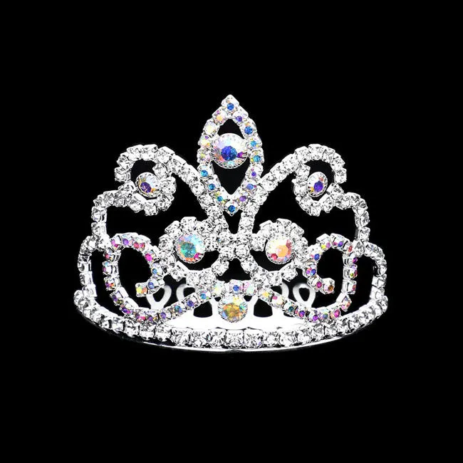 Crystal Rhinestone Pave Princess Mini Tiara