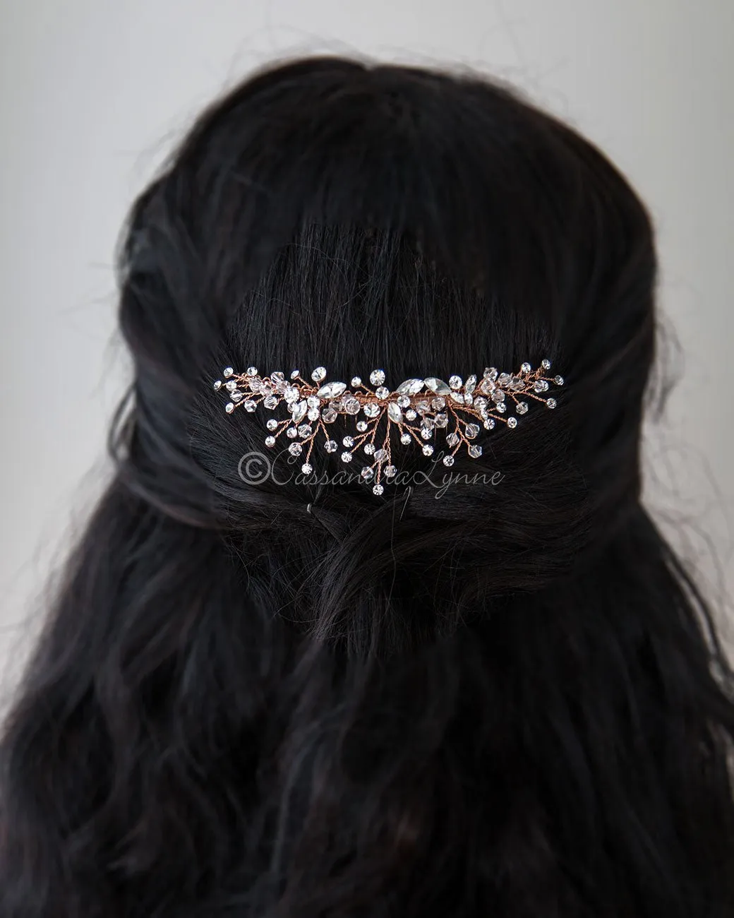 Crystal Rose Gold Tiara Comb