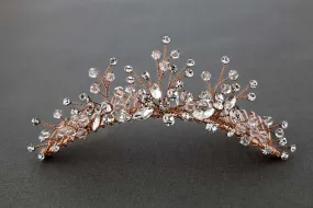 Crystal Rose Gold Tiara Comb