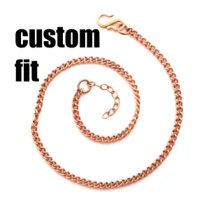 Custom Anklet Chain Solid Copper Fine Curb Ankle Chain AC71M Lightweight Adjustable Solid Copper Anklet Chain Custom Ankle Bracelet