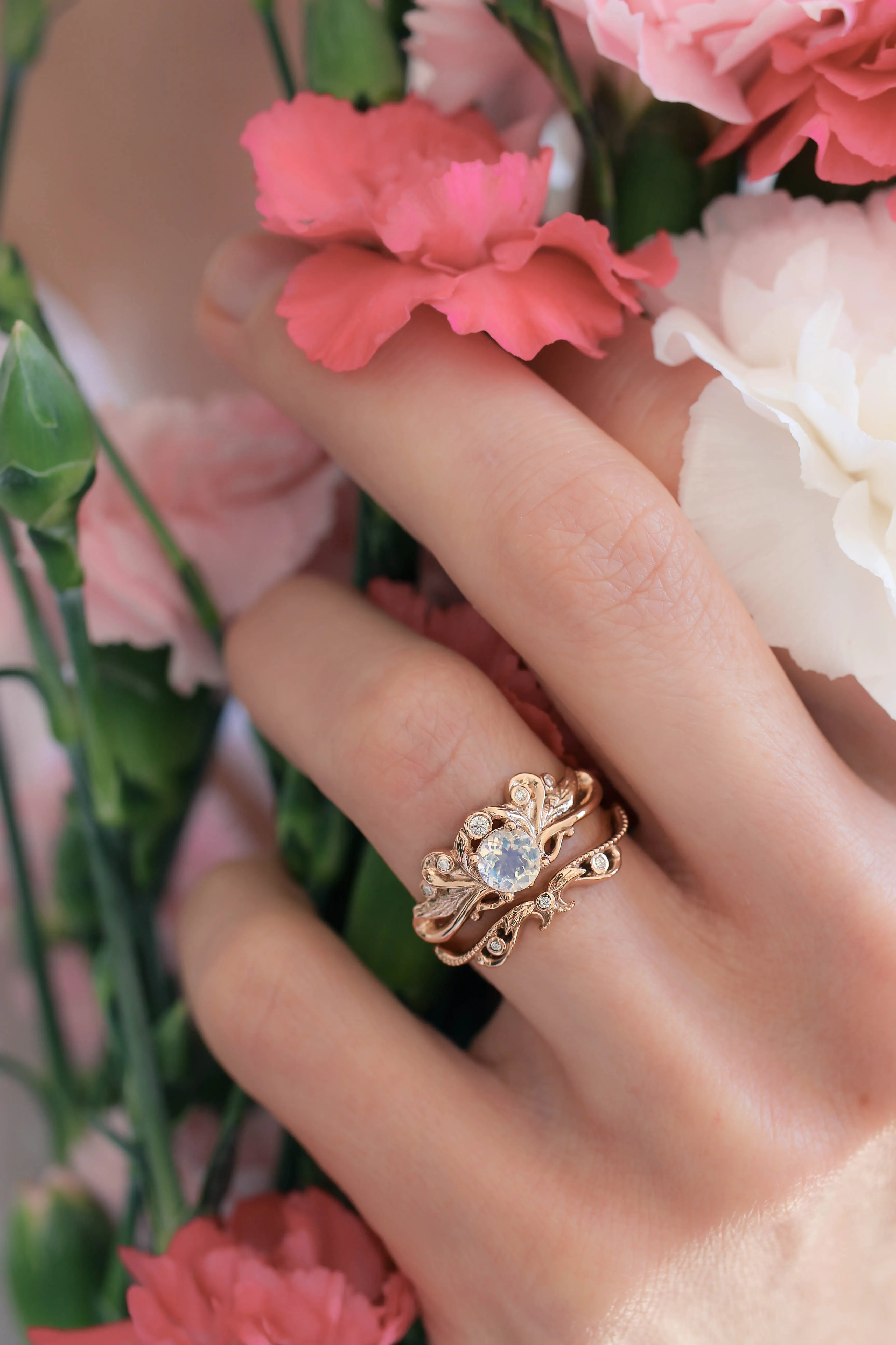 Damariss | custom bridal ring setting, engagement & wedding band set