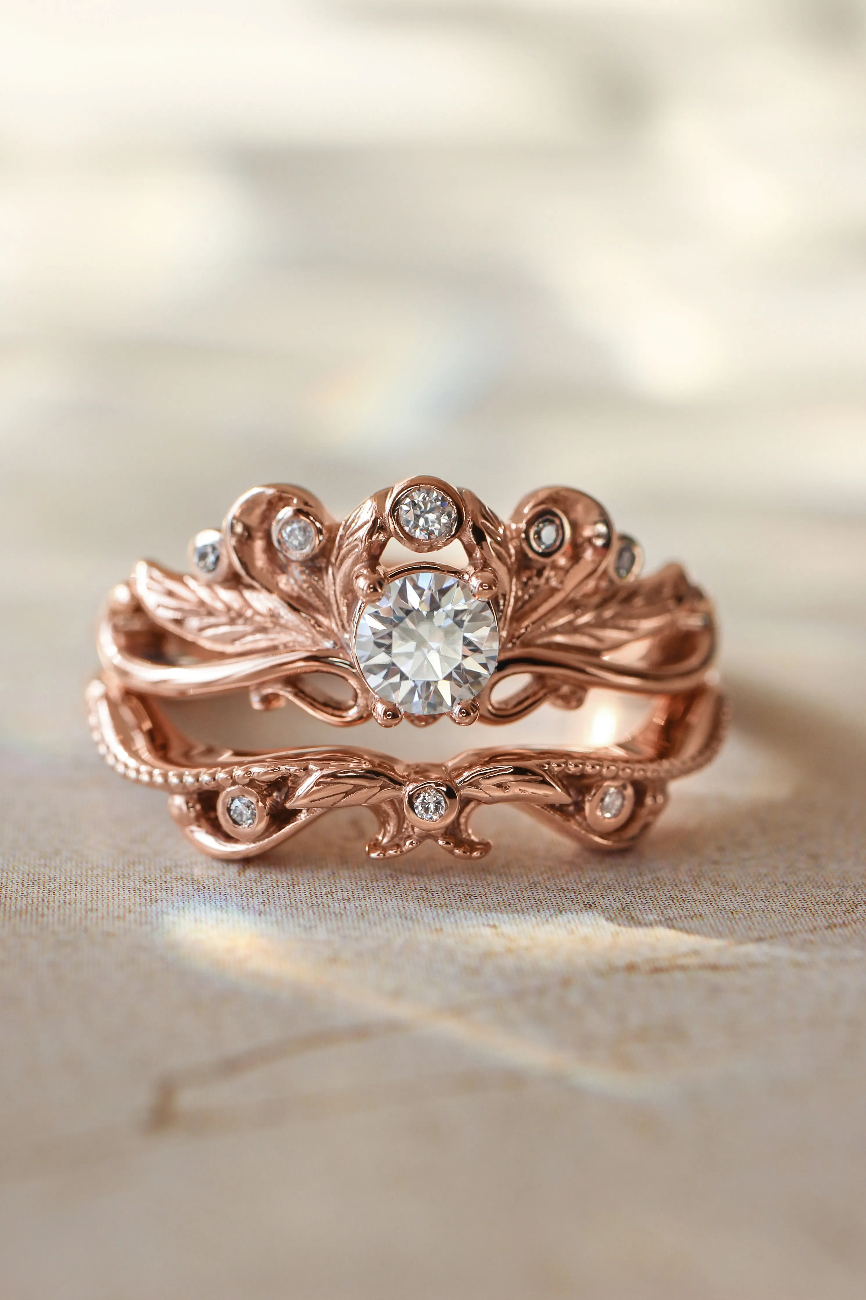 Damariss | custom bridal ring setting, engagement & wedding band set