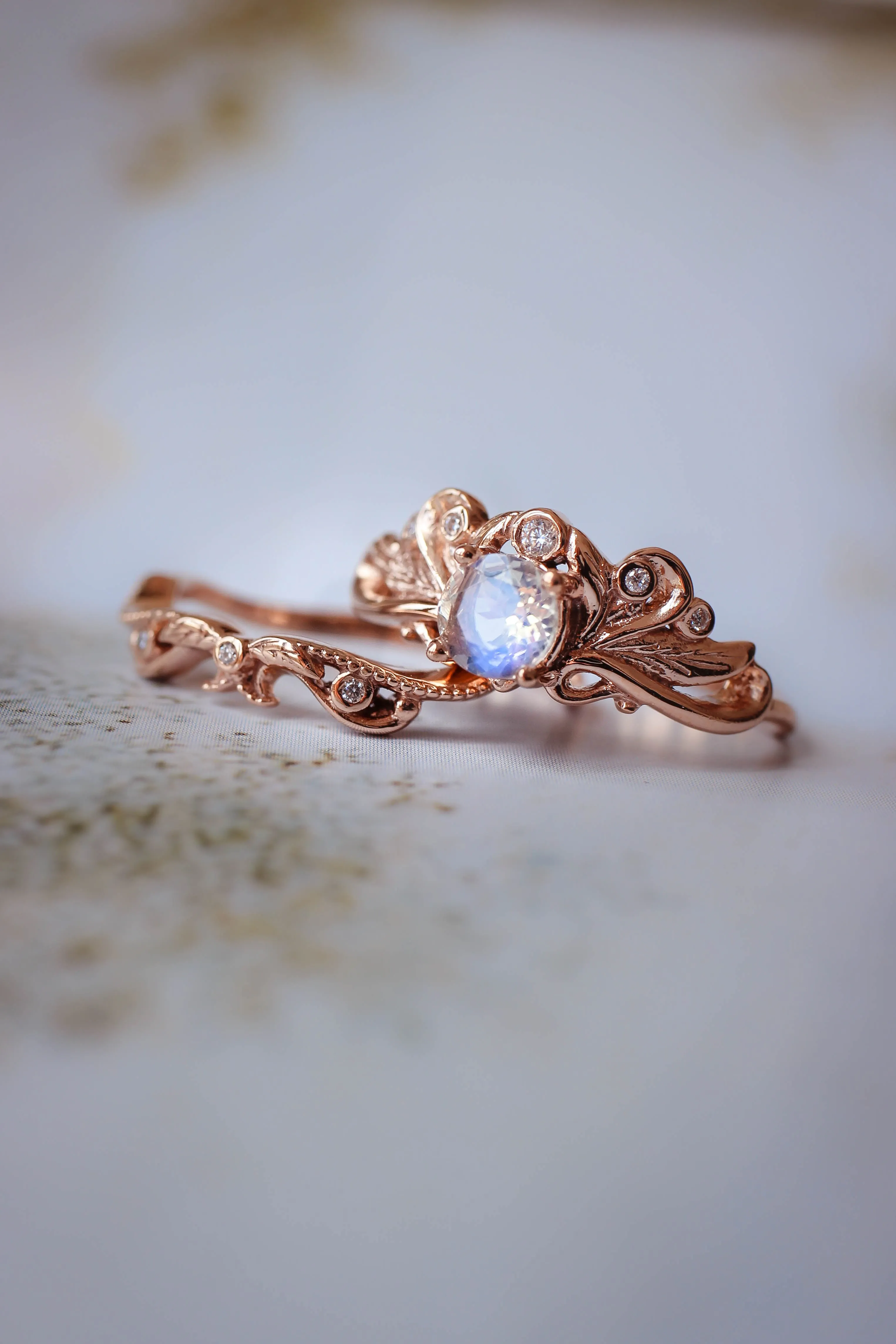 Damariss | custom bridal ring setting, engagement & wedding band set