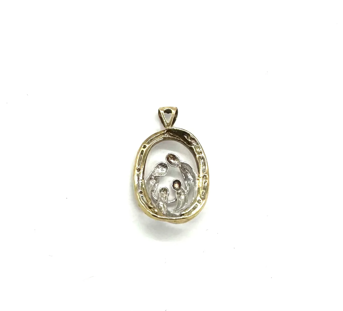 Diamond Accented Channel Set Family Pendant