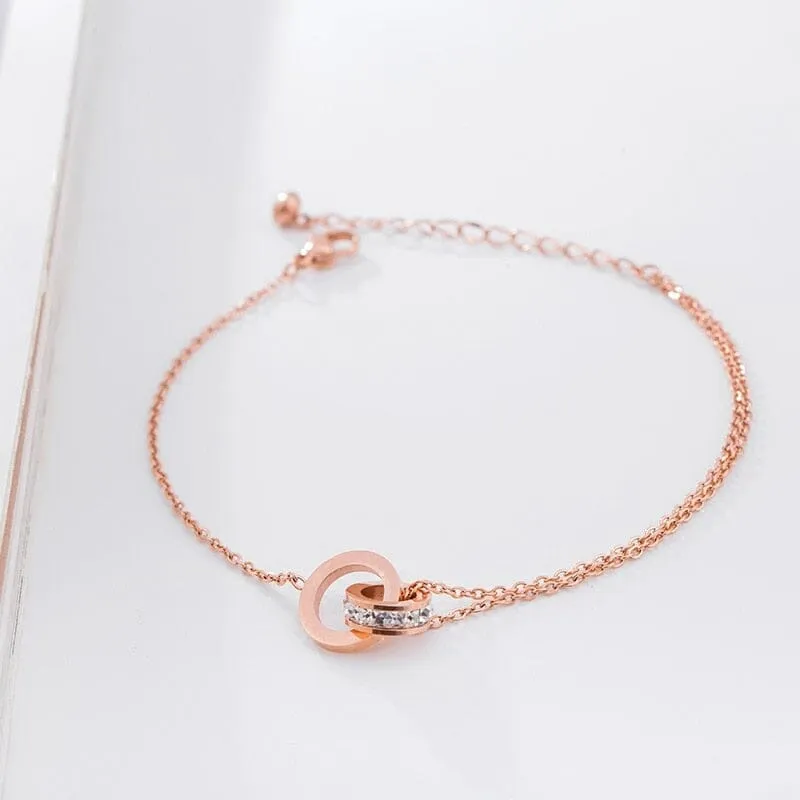 Fashion Heart With Circle Crystal Anklet Leg Chain