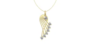 Flowing Wind Diamond Pendant 0.85CT TW 14K Gold DPEN056