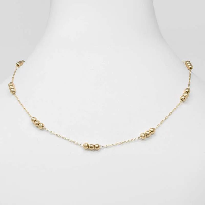 Gold Simple Bead Necklace