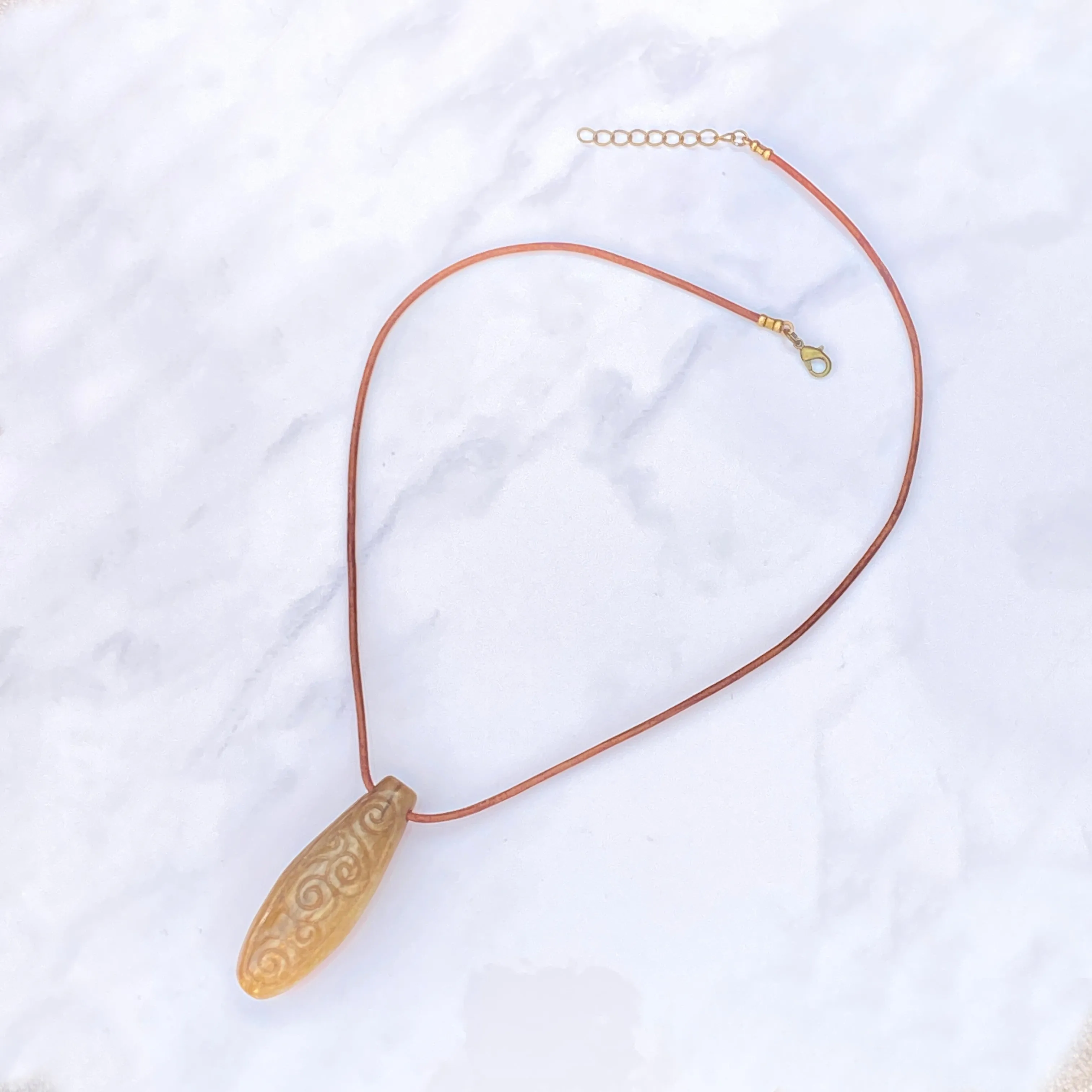 Jade Leather Necklace