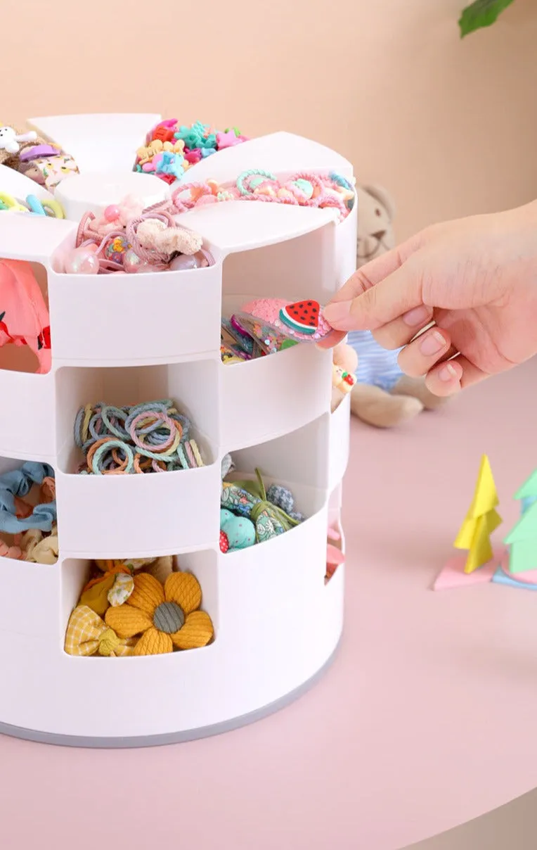 Little Princes Hair Accessories Headband Jewelry Rotating Jewelry Box Hairpin Rubber Band Hairpin Storage Box