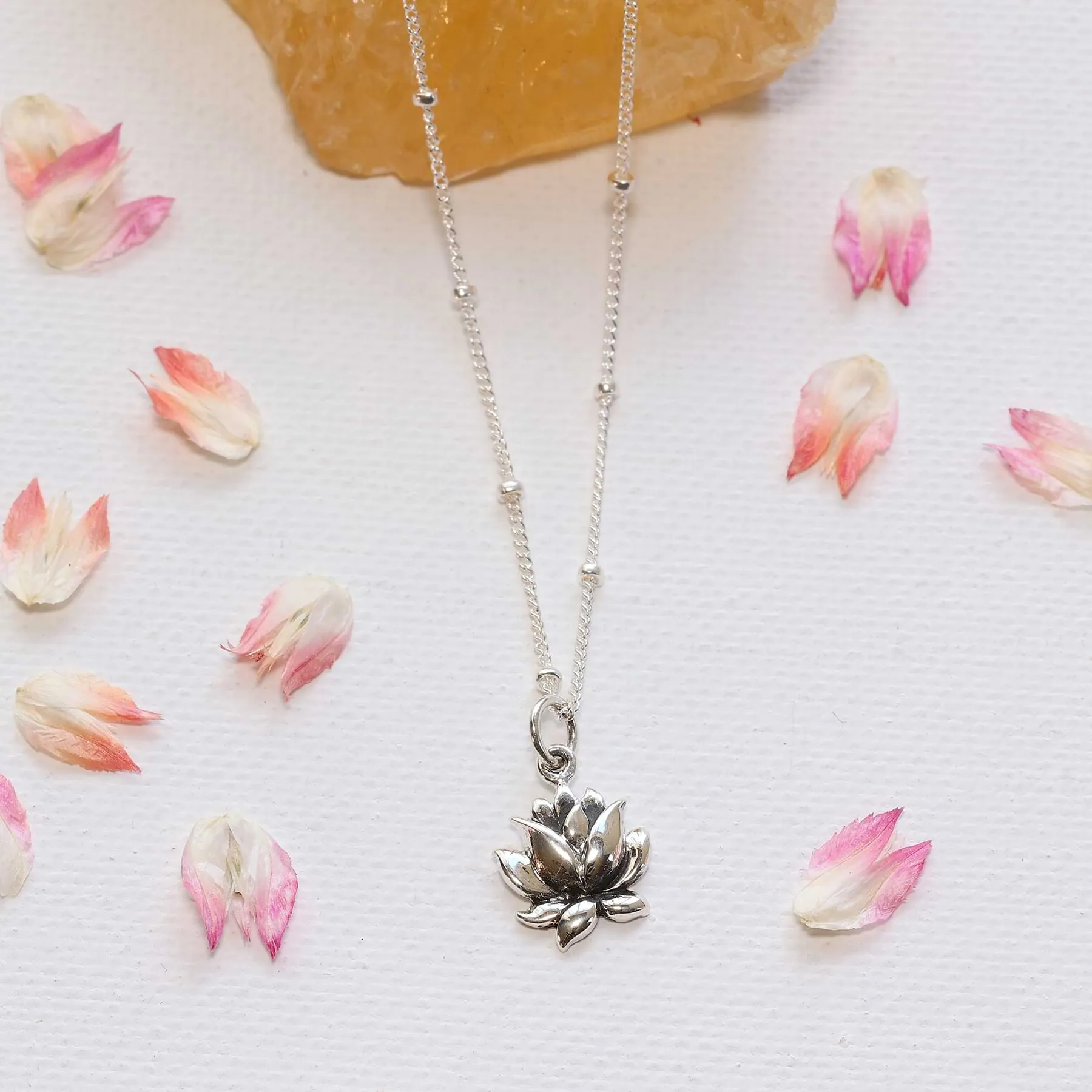 Lotus Bud - Small Lotus Blossom Pendant Necklace