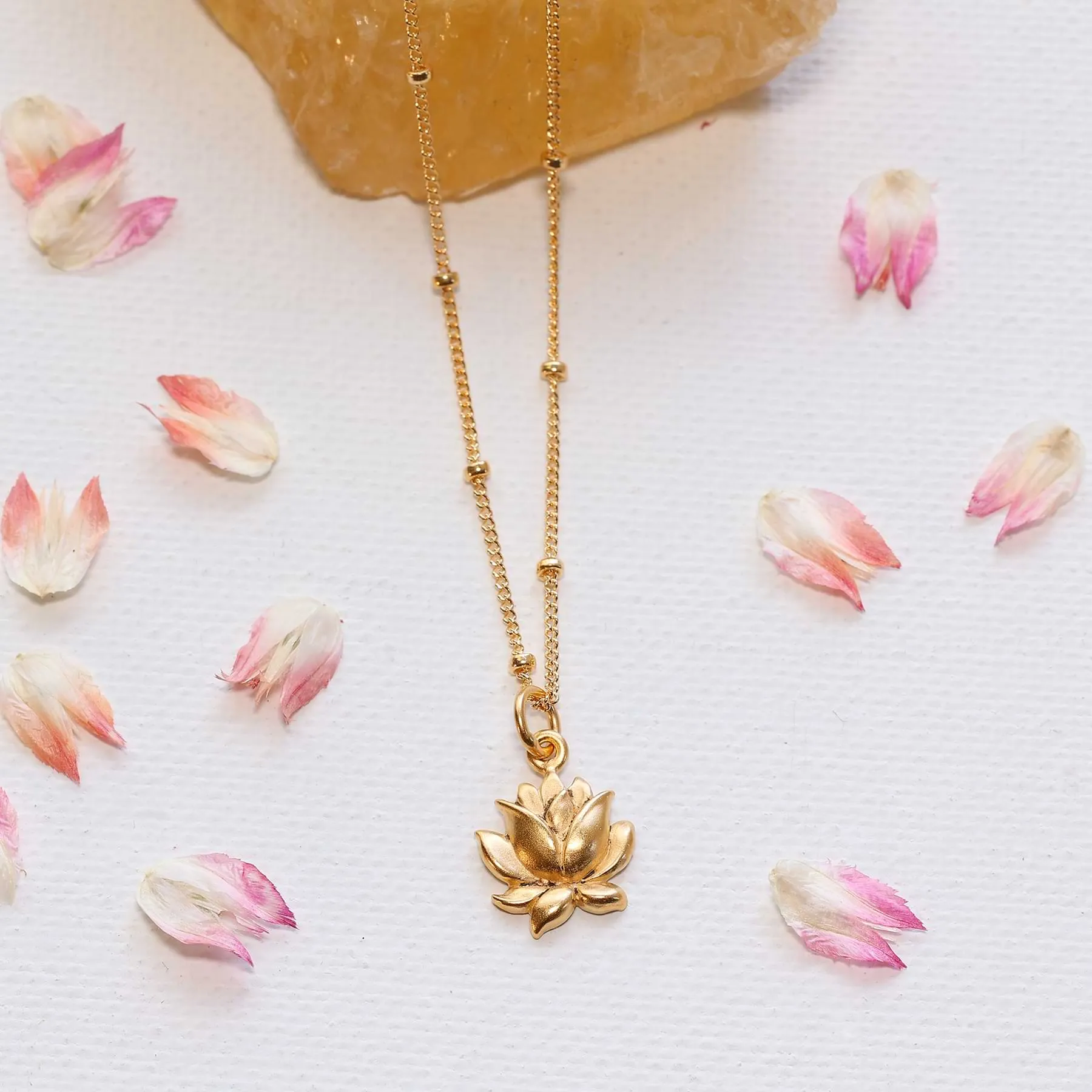 Lotus Bud - Small Lotus Blossom Pendant Necklace