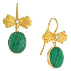 Malachite Bow Earrings