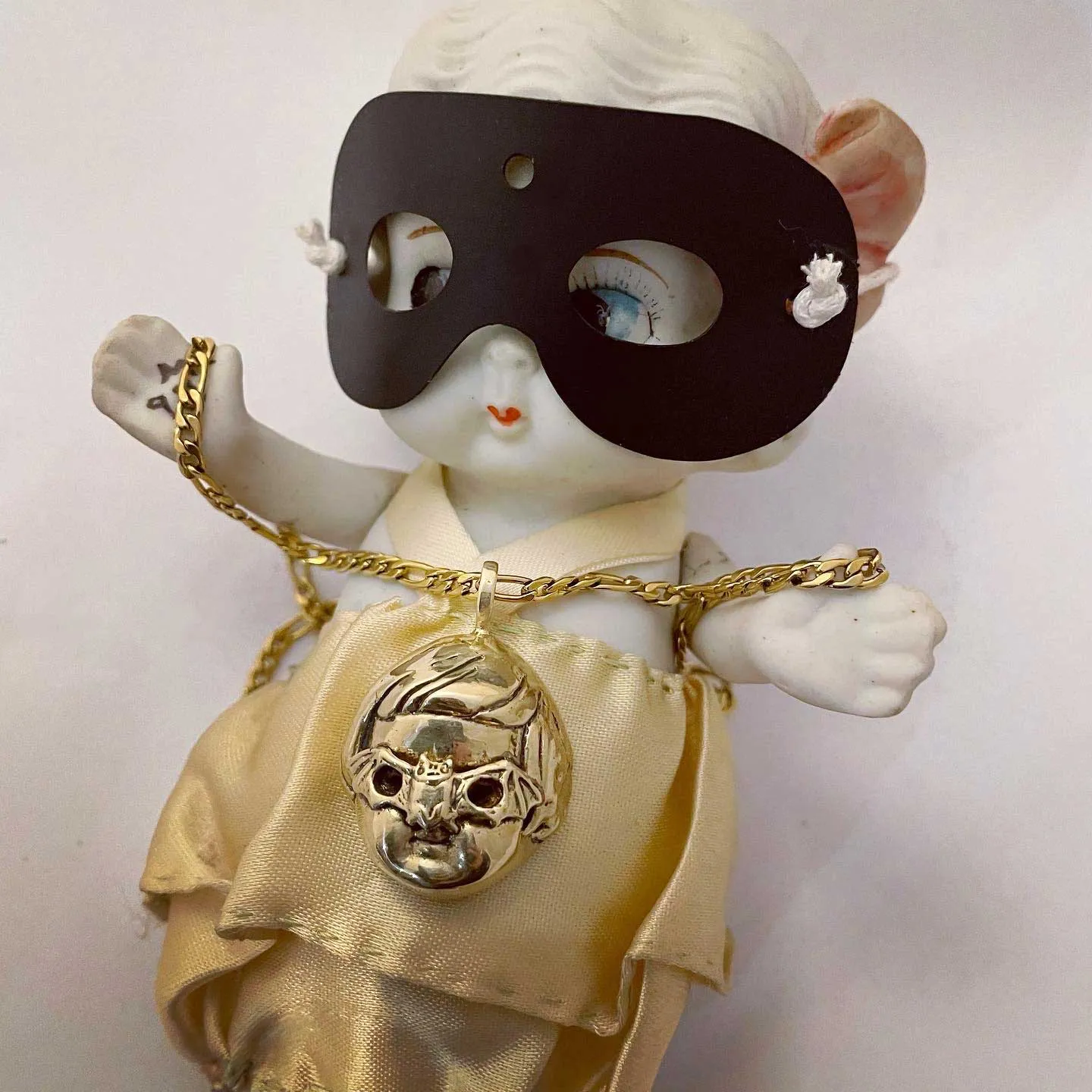 Masked Baby Doll Necklace (Bat your Eyes)