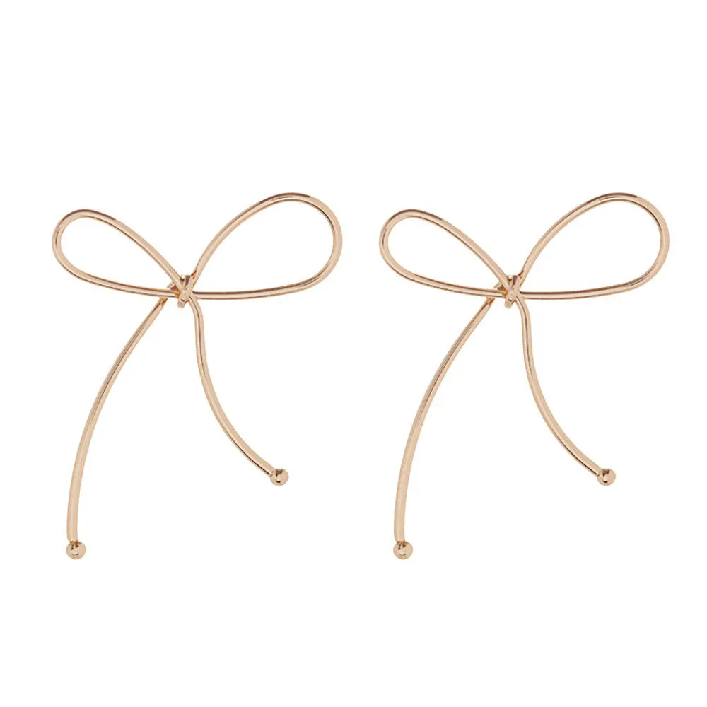 Metal Wire Bow Earrings