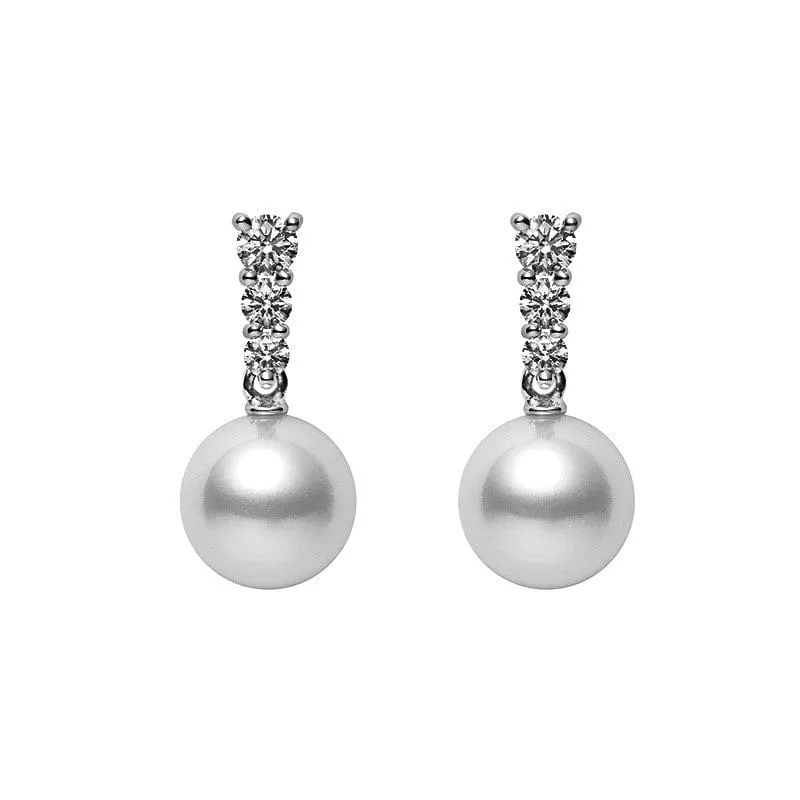 Mikimoto 18K White Gold Akoya Cultured Pearl Earrings