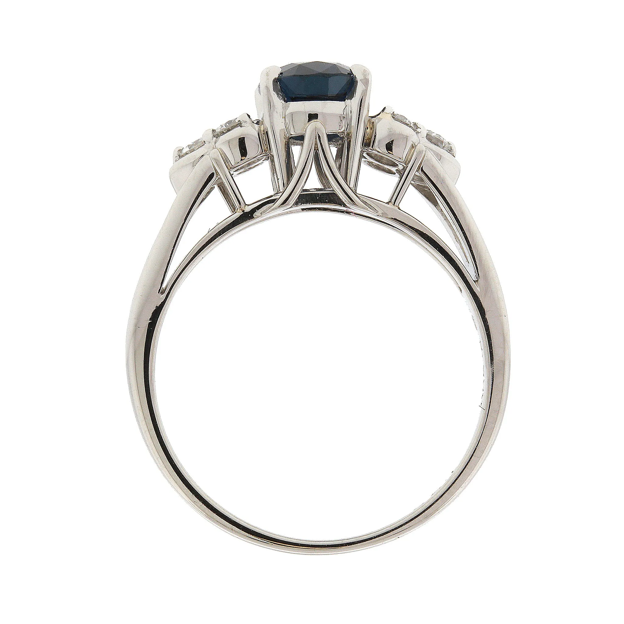 Mikimoto Diamond & Sapphire Ring in Platinum