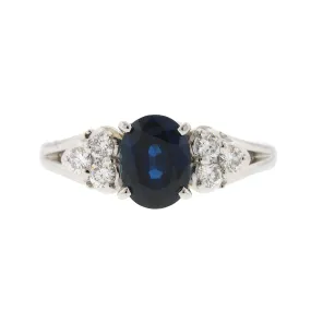 Mikimoto Diamond & Sapphire Ring in Platinum