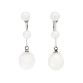 MIKIMOTO Estate 18k White Gold Pearl Drop Earring