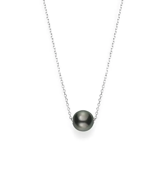 Mikimoto Solitaire Black South Sea Pearl Pendant