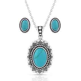 Montana Silversmiths Into the Blue Turquoise Oval Jewelry Set